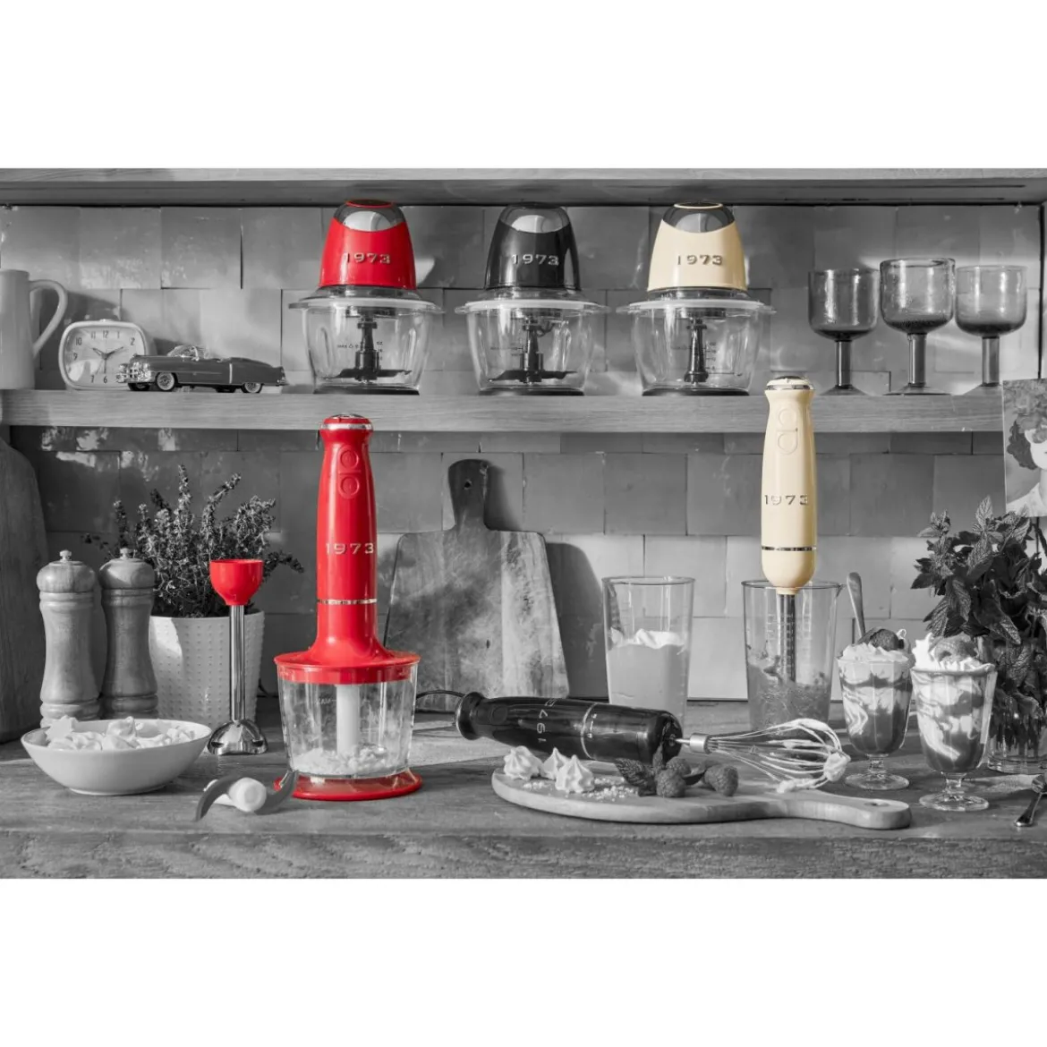 SILVERCREST® Stabmixer-Set »Retro 1973 SSMSR 600 A1« (Rot) - B-Ware sehr gut