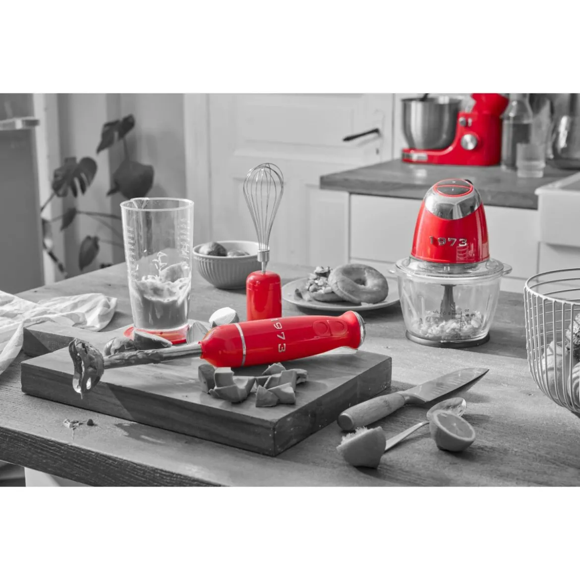 SILVERCREST® Stabmixer-Set »Retro 1973 SSMSR 600 A1« (Rot) - B-Ware sehr gut