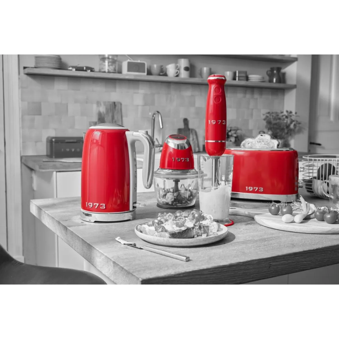 SILVERCREST® Stabmixer-Set »Retro 1973 SSMSR 600 A1« (Rot) - B-Ware sehr gut