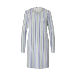Tchibo Damen-Nachthemd, S, creme/grün/blau/gestreift - B-Ware sehr gut