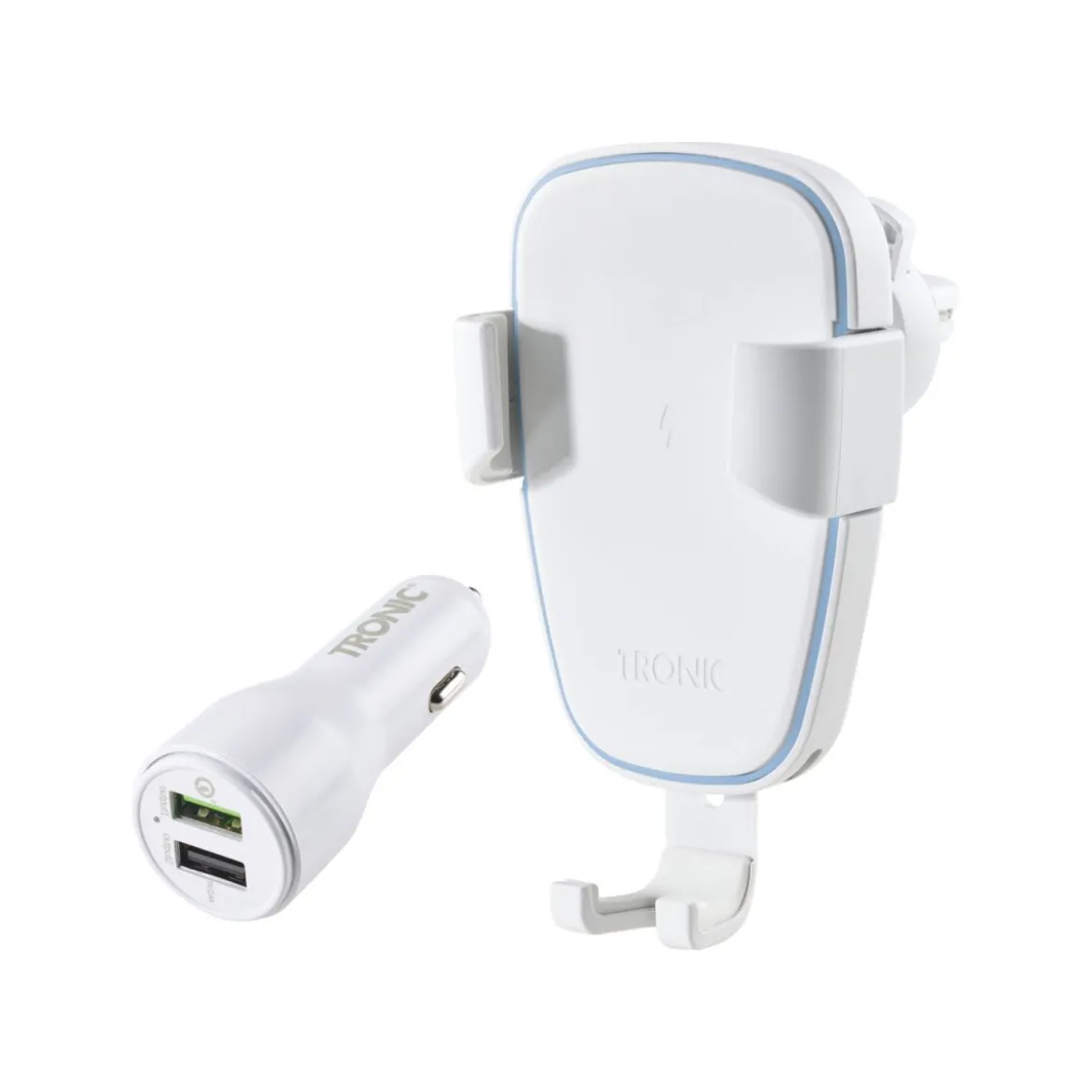 TRONIC® KFZ-Smartphone-Halterung, mit QI®-Lader, 10 W (Weiß) - B-Ware neuwertig