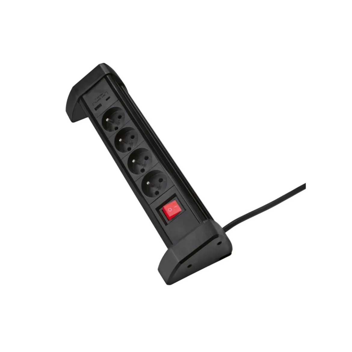 TRONIC® Tischsteckdosenleiste, 4 Steckdosen, schwarz - B-Ware neuwertig