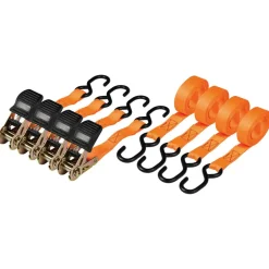 ULTIMATE SPEED® Schwerlast-Ratschenspanngurte-Set, 2-teilig / Ratschenspanngurte-Set, 4-teilig (4 Haltegurte mit Ratsche) - B-Ware neuwertig
