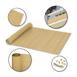 Zaunsichtschutz Sichtschutzmatte PVC 1,6 x 5 m bambus Ribelli - B-Ware sehr gut